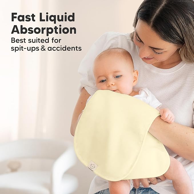 Organic Burp Cloths Baby Boy & Girl - 5-Pack Super Absorbent Cotton Burping Cloths for Babies, Soft & Plush Newborn Spit Up Rags, Infant Towels for Milk Spit Up, Unisex, Large 21" x 10" (Embrace)