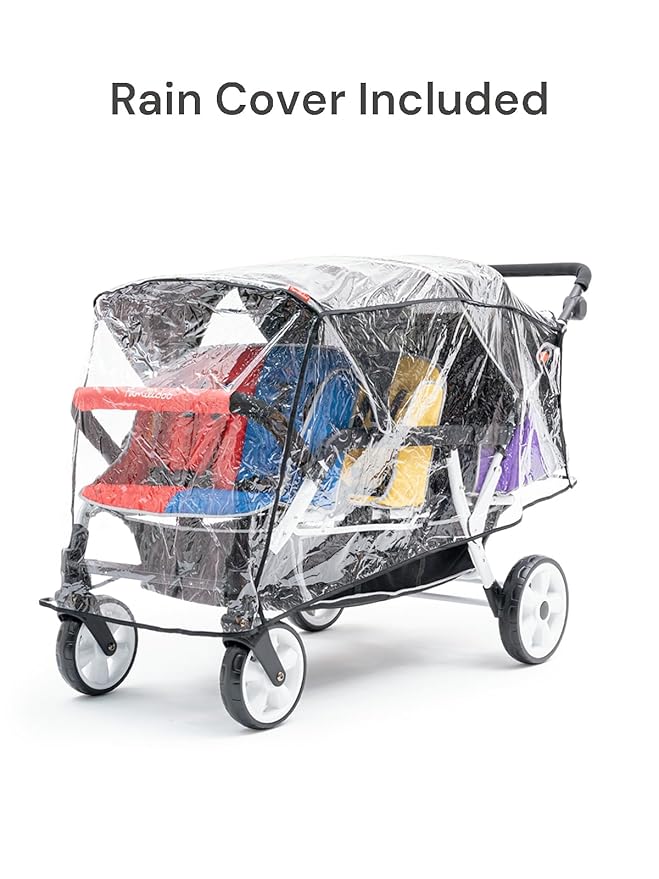 Familidoo H6E 6 seat Baby Stroller- Double Canopy - Daycare Strollers with 5 Point Safety Harness - Backseat footrest Extension for 0 to 36 Months