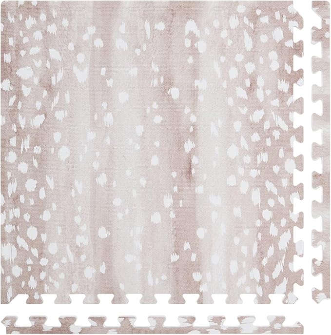 House of Noa Baby Play Mat – 4x6 Fawn Brown – Set of 8 Tiles – Cushioned EVA Foam Play Mat for Floor, Soft Interlocking Baby Crawling Mats for Hard Floors