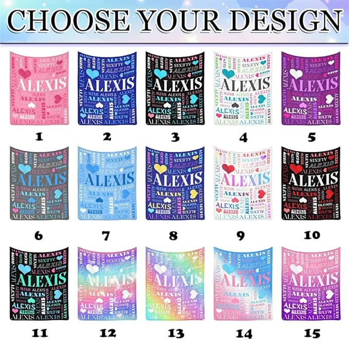 Artsadd Personalized Baby Blankets with Name for Kids Custom Gradient Blanket for Boys Girls Customized Name Nursery Bed Blanket for Daughter Son Birthday Christmas Graduation Baby Shower