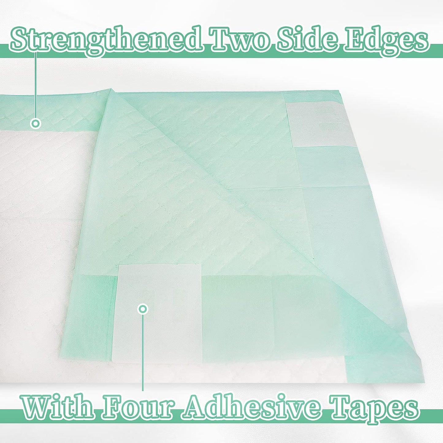 Disposable Underpads with Adhesive Tapes 23'' X 36'' Chucks Pads Heavy Absorbency Incontinence Pads, Waterproof Pee Pads, Thicker Chux Pads for Unisex Adult, Kids and Pet (40 Count)