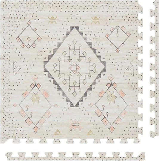 House of Noa Baby Play Mat – 4x6 Oat Ula – Set of 6 Tiles – Cushioned EVA Foam Play Mat for Floor, Soft Interlocking Baby Crawling Mats for Hard Floors