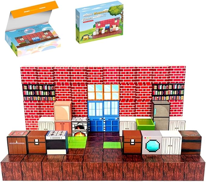 Magnetic Building Blocks Sweet Home, 100 PCS, STEM Learning, for Girls and Boys Ages 4 5 6 7 8 9 10, Attractive Birthday, Educational and Screen Free
