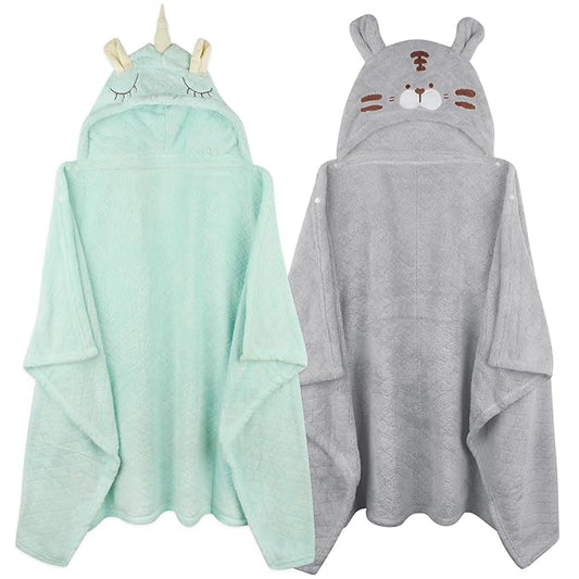 Toddler Bath Towel Hooded Kids Towel Bath Baby Towels with Hood for Boy Girl 0-5 Years, 2-Pack Soft Absorbent Baby Bath Towels Toddler Towels, Large Thick 50''x32'' Kids Hooded Towel for Toddlers