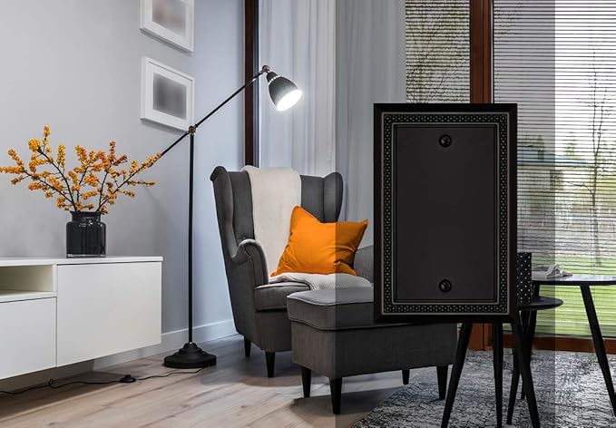 Henne Bery Sunken Pearls Heavy Duty Decorative Wall Plate Switch Plate Outlet Cover, Durable Solid Zinc Alloy (Single Blank 2PK, Matte Black)