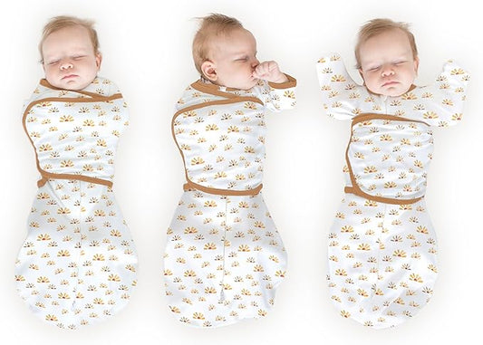 SwaddleDesigns 6-Way Omni Swaddle Sack Arms Up Swaddle for Newborn, More Options to Calm Startle Reflex, Improves Sleep