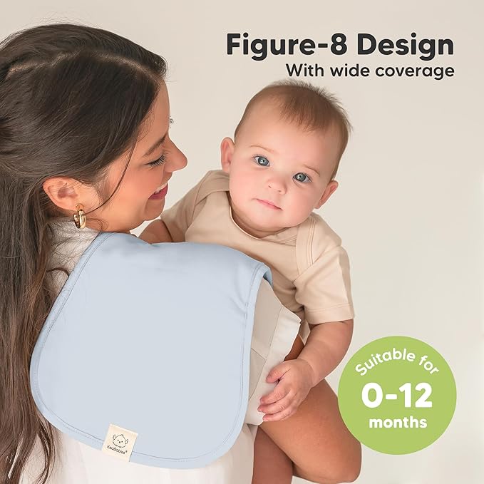 Organic Burp Cloths Baby Boy & Girl - 5-Pack Super Absorbent Cotton Burping Cloths for Babies, Soft & Plush Newborn Spit Up Rags, Infant Towels for Milk Spit Up, Unisex, Large 21" x 10" (Dew)