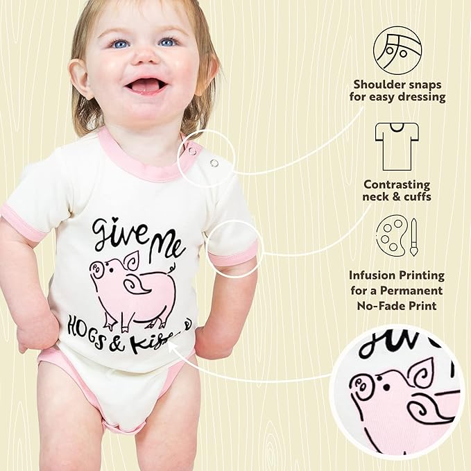 Lazy One Cute Unisex Baby Bodysuit, Cute Animal Designs, 6-18 Months