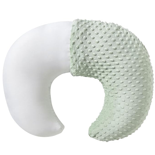 Nursing Pillow and Positioner with Cover for Breastfeeding and Bottle Feeding, Propping Baby, Tummy Time, Baby Sitting Support, Awake-Time Support (Green, 22" x 17.7" x 5.9")