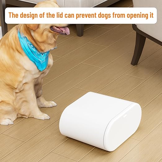 Yieach White 12L Pet/Dog Proof Bathroom Trash Can with Lid,3.17 Gallon Slim Trashcan and Skinny Small Covered Trash Can for Kitchen,Office,RV,Bedroom and Dorm,Plastic Covered Wastebasket,Garbage Can