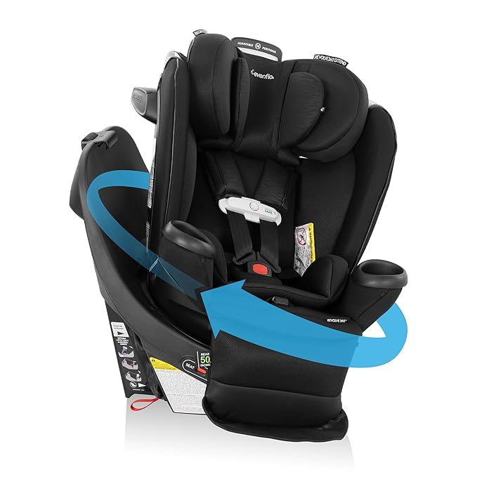 Evenflo Gold Revolve360 Extend All-in-One Rotational Car Seat with SensorSafe (Onyx Black)