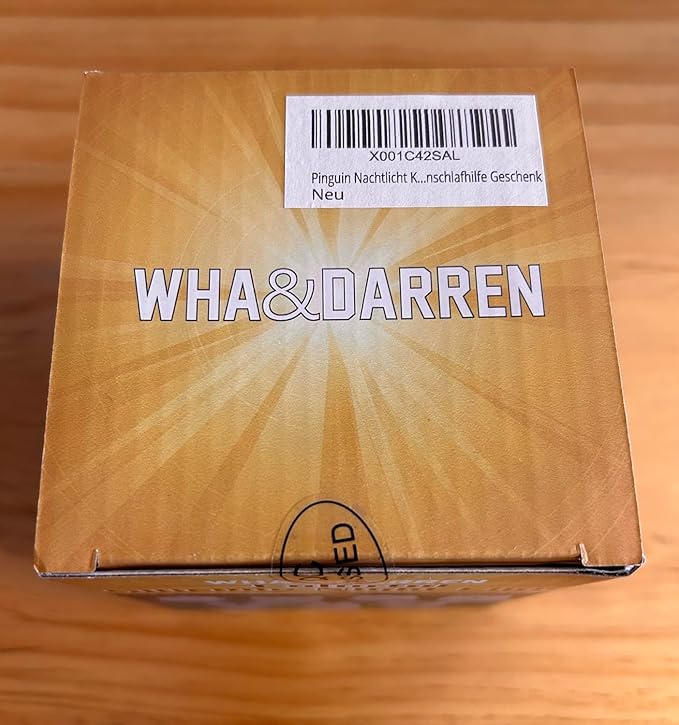 WHA&DARREN Penguin Night Light for Kids, Children Lamp Portable Rechargeable Silicone Baby Night Light, Remote Controlled Children's Animal Lamp Kawaii