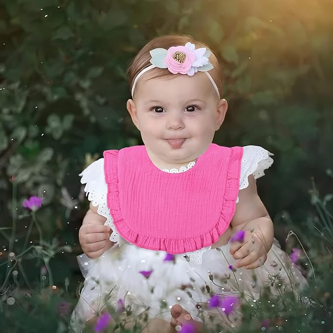 Muslin Baby Bibs for Drooling and Teething Newborn Drool Bibs for Baby Girl Boy