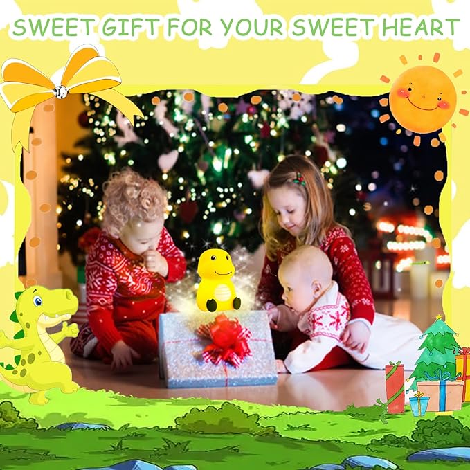 Night Light for Kids Cute Dinosaur Night Light,16 Colors Silicone Dimmable Baby Night Lights for Nursery, Rechargeable Nightlight for Kids Room,Gifts Stuff for Boys Girls Baby,Toddler Decor