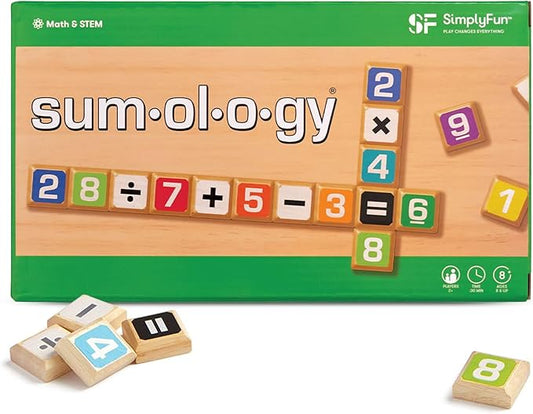 SimplyFun Sumology Math Game - One of The Most Fun Math Games for Kids Ages 8-12 - Practice Addition, Subtraction, Multiplication and Division - 2 or More Players or Play in Teams!