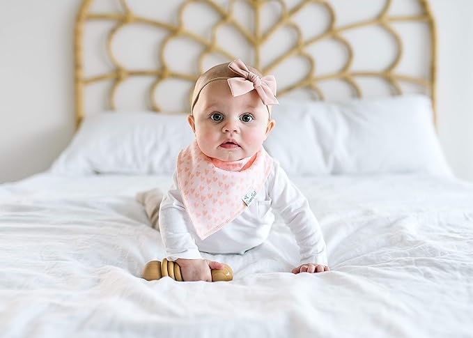 Copper Pearl 6 Pack Soft Cotton Baby Bibs for Drooling and Teething, Absorbent Drool Bibs for Baby Girl, Adjustable to Fit Newborns to Toddlers, Tons of Styles (Sunny Set)