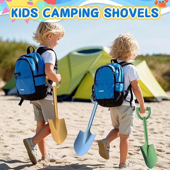 3PCS Beach Shovel Sandbox Toy, 16 inch Heavy Duty Shovel Garden Digging Bath Water Pool Toy for Kid Adult, Garden Digging Sand Toy Camping Travel Beach Essential