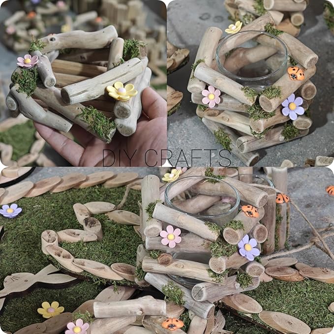 BYHER Driftwood for Crafts, 4.7 Inch Long 0.4-0.8 Inch in Diameter Driftwood Sticks for DIY Crafts Photo Props School Projects, Beach Wood Crafts Decor (20Pcs)