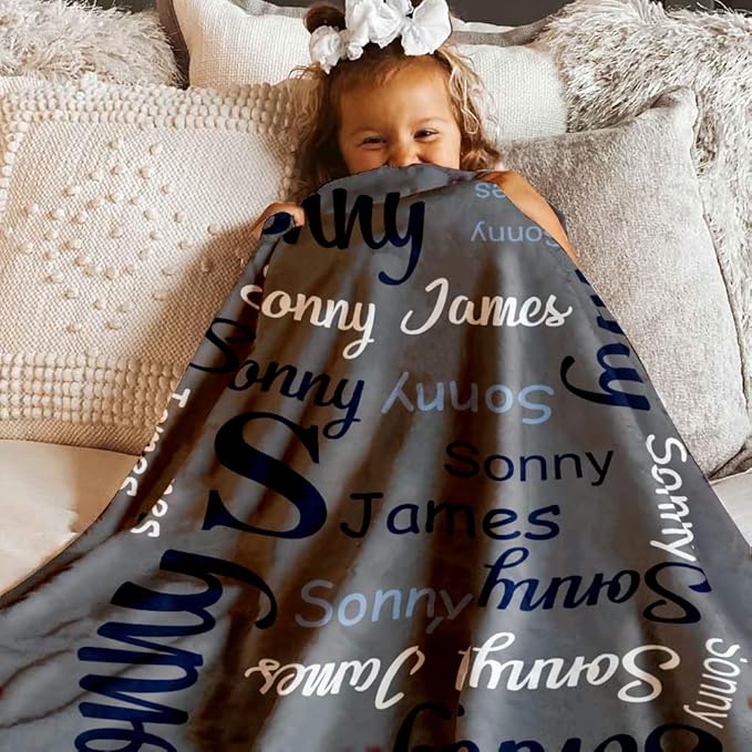 EVER2000 Personalized Baby Blanket for Girls, Custom Baby Blanket with Name, Soft & Fuzzy Newborn Receiving Blankets for Toddler, Customized Baby Gifts for Birthday Baby Shower