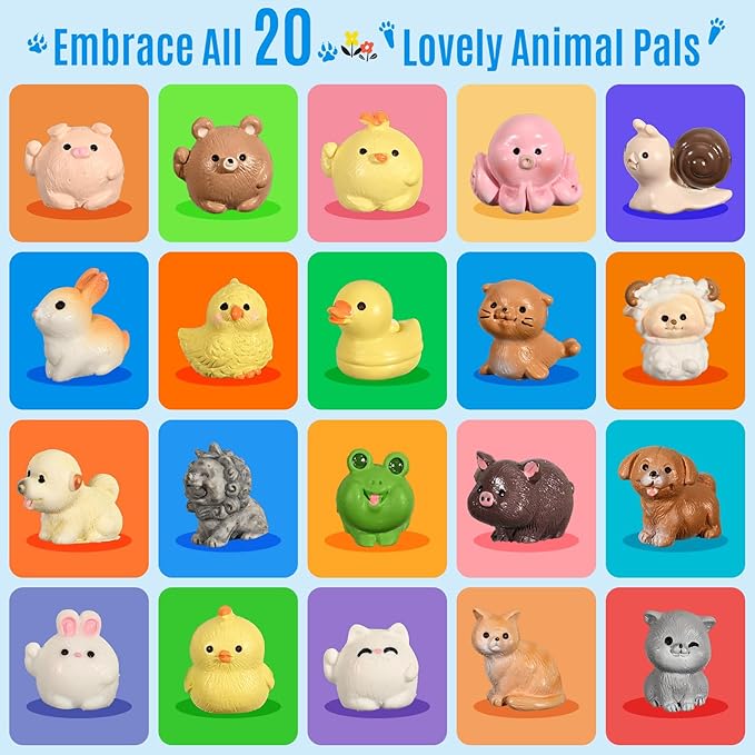 Bath Bombs for Kids with Toys Inside, 20 Kids Bath Bombs with Animal Toys Inside, Skin-Friendly, Non Toxic, Handmade Organic Natural Bubble Bath Fizzies, Birthday Gifts for Girls Boys