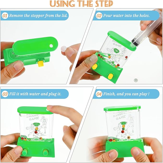 Sumind 10 Pieces Handheld Water Game for Kids Mini Water Ring Toss and Basketball Hoop Toy 90s Retro Mini Games for Goodie Bags Stuffers Birthday Return Gifts Classroom Rewards(Bright,Modern Style)