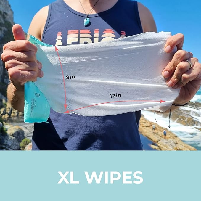Body Wipes XL Shower Wipes Body Wipe for Adults Bathing, Traveling, Camping, Gym, Car, Elderly, Bedridden - Disposable Washcloths for Adults No Rinse 1 Box, Aloe 20 Pack (200 ct)