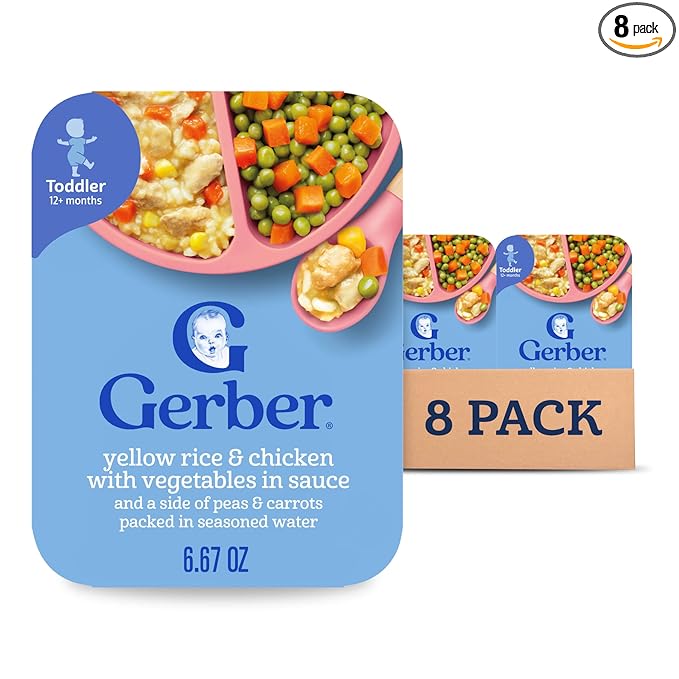 Gerber Toddler Food, Yellow Rice & Chicken, Mealtime for Toddler, 8PK
