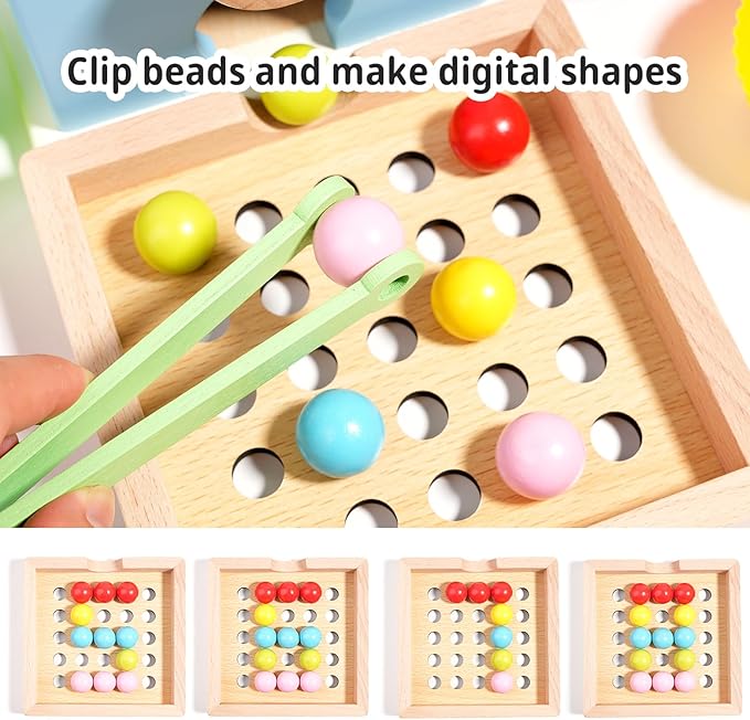 9.6" Wooden Gumball Machine Counting Montessori Toys for 3 4 5 Years Old Boys Girls, Toddler Preschool Learning Activities Toy for Kids Ages 4-8, Birthday Gifts Sensory Toys