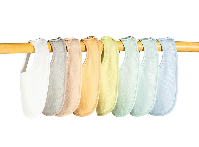 Tiny Twinkle 8 Pack Baby Bibs for Drooling and Teething – Waterproof & Absorbent Bibs for Baby Girl & Boy, Machine Washable Infant Bib Set for Newborns and Toddlers (Boy Macaron 8-Pack)