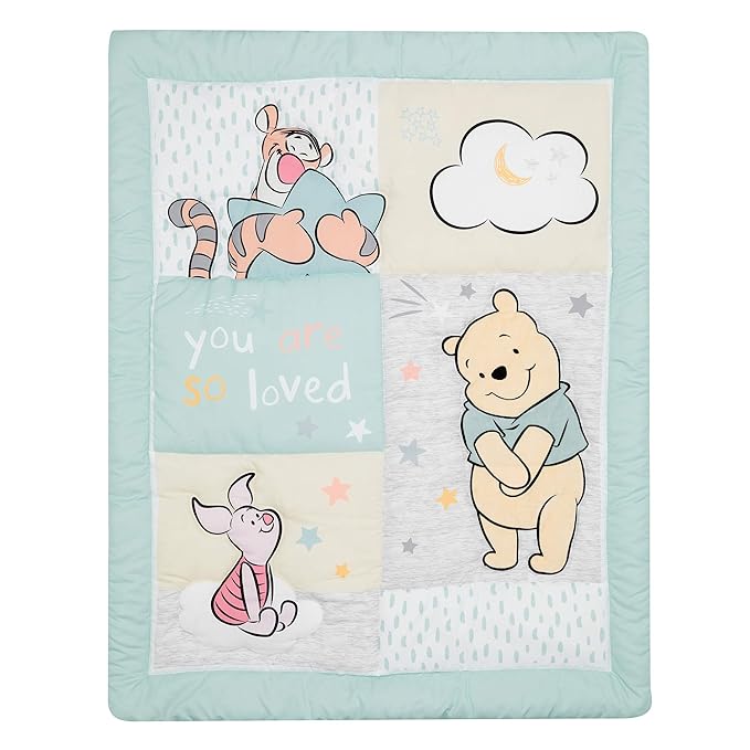 Lambs & Ivy Disney Baby Winnie The Pooh Hugs 3-Piece Nursery Crib Bedding Set