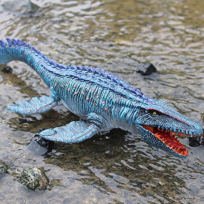 Jurassic Large Mosasaurus Dinosaur Toy Figure, 13.4" Realistic Giant Sea Monster Figurine, Educational Prehistoric Water World Ocean Creature for Model Decoration, Display, Collectors