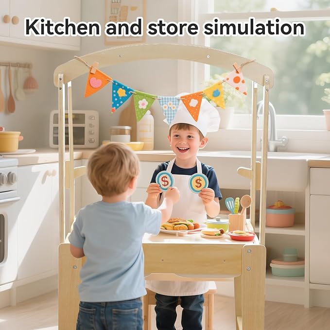 Sensory Table for Kids - Double-Sided Sand & Water Activity Table with Removable Canopy, Storage & Adjustable Slots, All-in-One Sensory Play Center for Indoor/Outdoor Sand, Water & Creative Learning