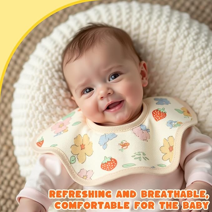 EllieHouse Baby Bibs for Girls Boys 8 Pack Muslin Drool Teeth Drooling Teething Bibs Muslin Cotton for Toddler Infant