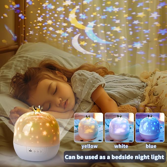 21 Sets of Films Ocean Night Light Projector, Kids Projector for Bedroom，Stars Projector for Ceiling, 360 Degree Rotation Jellyfish Kids Night Light for Decorating Birthdays,Christmas Gifts