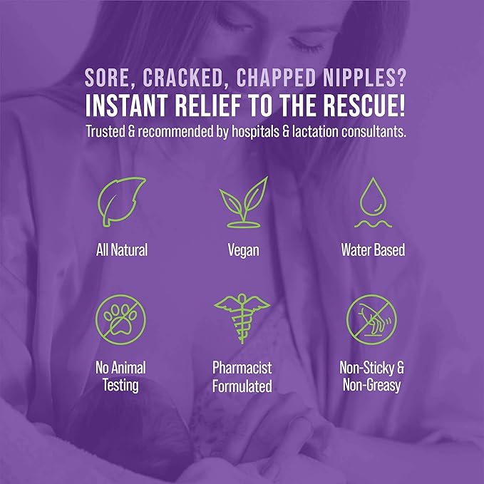 Dr. Nice's Moisturizing Gel - Lanolin-Free Nipple Cream for Breastfeeding - Nursing Essentials With Instant Cooling Relief for Sore Nipples - Water-Based Moisturizer Safe for Mom & Baby - (1 Fl. Oz)
