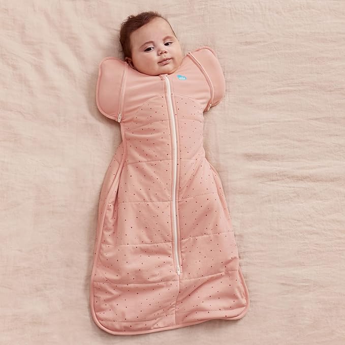 Love To Dream Swaddle UP, Transition Bag Warm 2.5 TOG, Patented Zip-Off Wings, Gently Help Baby Safely Transition from Being Swaddled to Arms Free (Rose Pebbles, Large (19-24 lbs.))