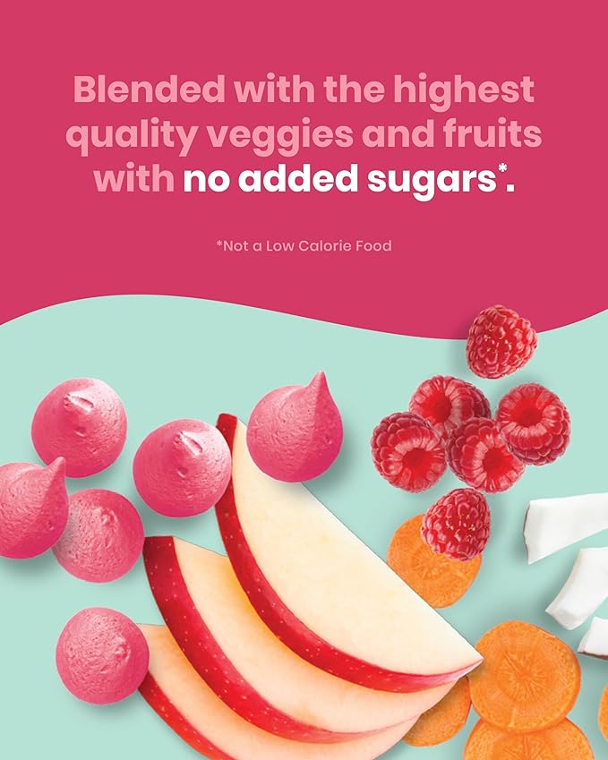 Amara Smoothie Melts - Carrot Raspberry - Baby Snacks Made With Fruits and Vegetables - Healthy Toddler Snacks For Your Kids Lunch Box - Organic Plant Based Yogurt Melts - 6 Resealable Bags