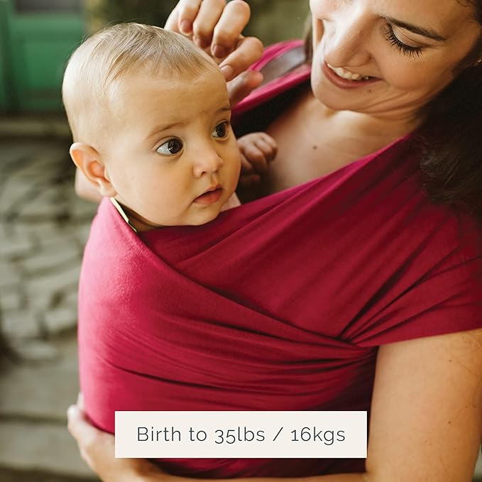 Boba Baby Wrap Carrier - Original Baby Carrier Wrap Sling for Newborns - Baby Wearing Essentials - Newborn Wrap Swaddle Holder, Newborn to Toddler Infant Sling (Sangria)