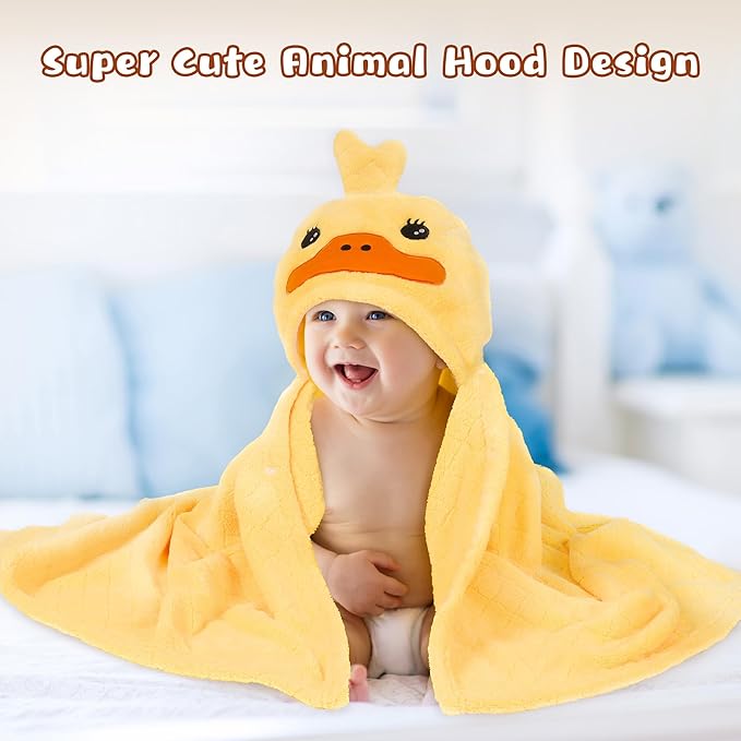 Toddler Bath Towel Kids Bath Towels Baby Towels with Hood Toddler Towels for Boy Girl 0-5 Years, 2-Pack Absorbent Baby Bath Towels Hooded Kids Beach Towel Large 50''x32''