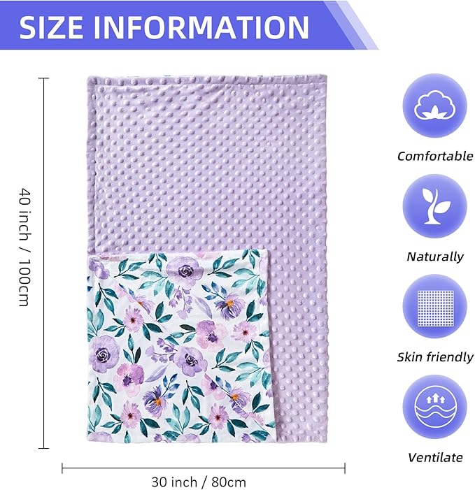 iEvolve Baby Nursery Bed Blankets Ultra Soft Double Layer Mini Blanket Minky Blanket Receiving Blankets Shower Gifts(30"*40",Roses)