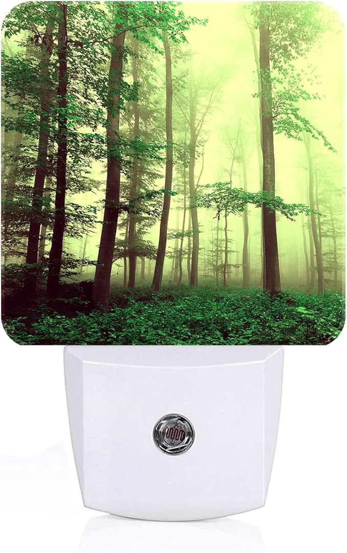 Misty Forest Night Light,Plug-in Nightlights Auto Sensor Night Lamp Dusk to Dawn Lamp Home Decor for Nursery Children Girls Boys