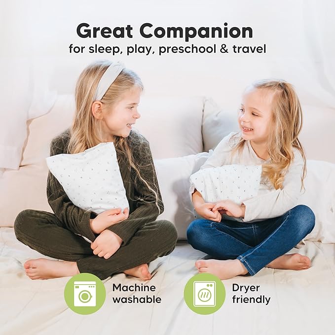 Mini Toddler Pillow with Pillowcase - 9x13 My Little Dreamy Travel Kids Pillow for Sleeping, Toddler Bed, Small, Tiny, Organic Cotton Pillowcase, Soft & Breathable, Kids 2-4 Years Old (KeaFriends)