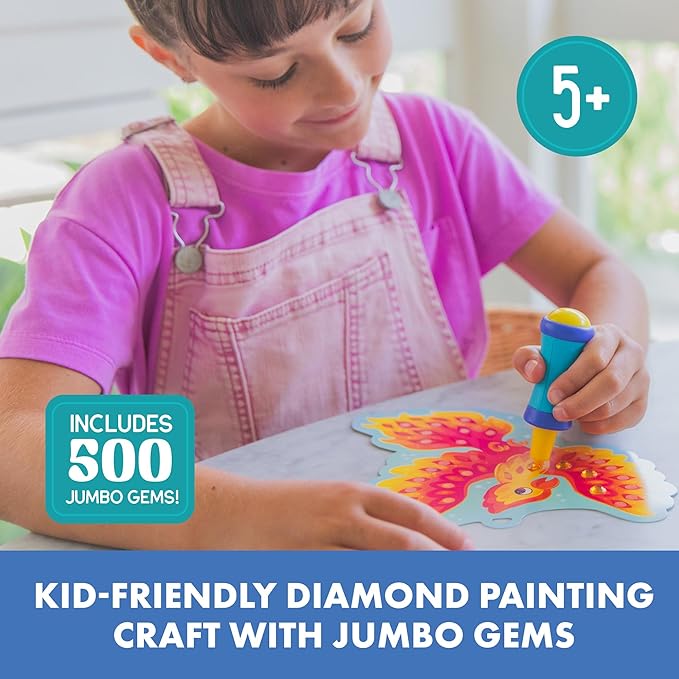 Educational Insights Jumbo Gem Kit - DIY Arts and Crafts Sets for Kids, Easy & Fun Diamond Painting Activity for Small Hands, Crafting & Art Supplies, Jewel Stickers, Creative Gifts, Ages 5+