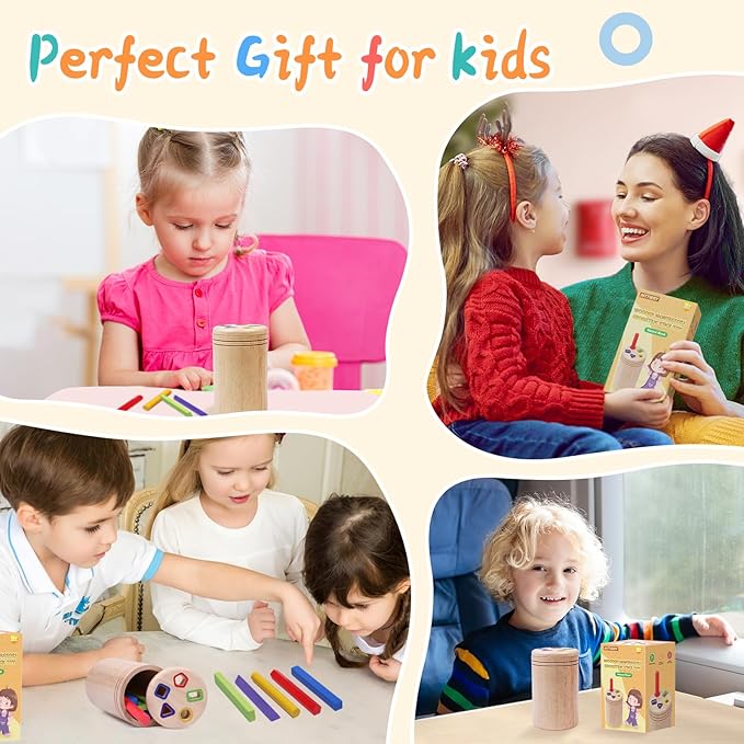 Montessori Wooden Stick Color Sorting Toys for 3 Year Old,Preschool Learning Activities Educational Fine Motor Matching Game,Birthday Gifts for Boys Girls