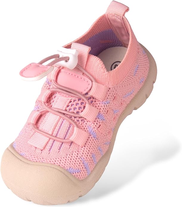 Baby First-Walking Shoes 1-4 Years Kid Shoes Trainers Toddler Infant Boys Girls Soft Sole Non Slip Cotton Canvas Mesh Breathable Lightweight TPR Material Slip-on Sneakers Outdoor