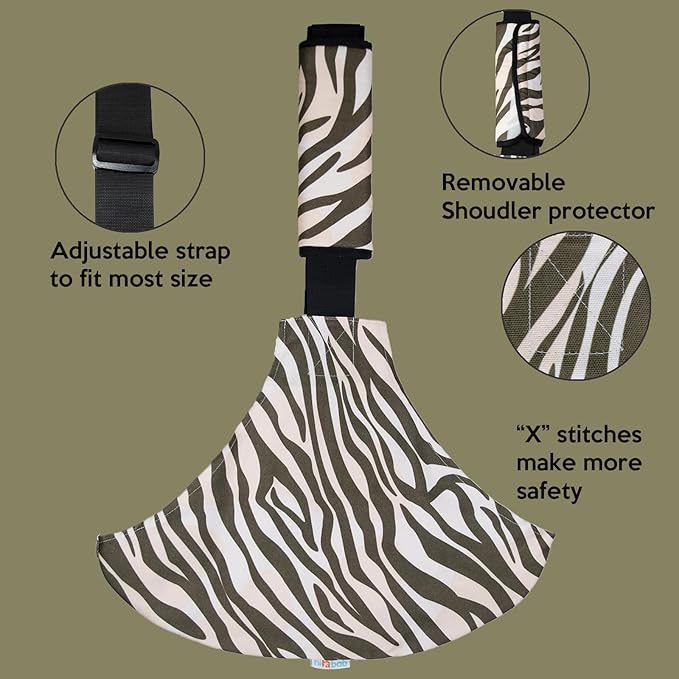 Baby Sling Shoulder Carrier,Ultimate Comfort Side Baby Carrier for Newborn to Toddler/Infants (7lbs-44lbs) (Zebra-Stripe)