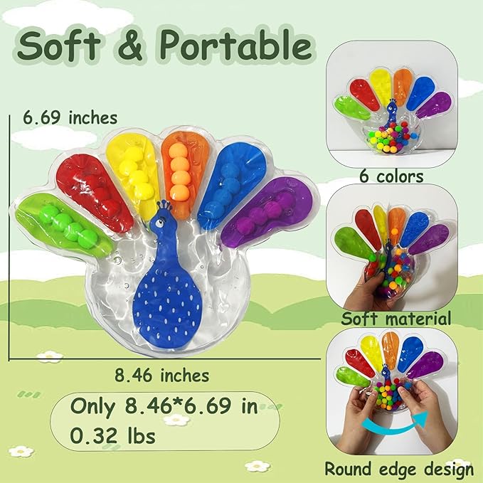 Color Sorting Sensory Toys, Fine Motor Skills Toys for Toddlers, Montessori Toys Preschool Learning Activitie, Sensory Activity Toy for Kids 3+ and Adults