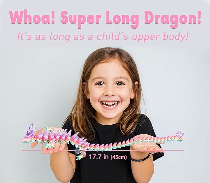 Large Dragon Eggs with Dragon Inside, 3D Printed Surprise Funny Gifts for Kids, Articulated Dragon Fidget Toys for Adults, Executive Desk Toys Office Room Décor (Pastel Rainbow)