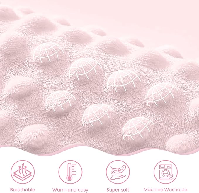 SANDJEST Unicorn Kid Blankets for Girls 30 x 40 - Throw Minky Blanket with Double Layer Dotted Backing - Gifts for Birthday