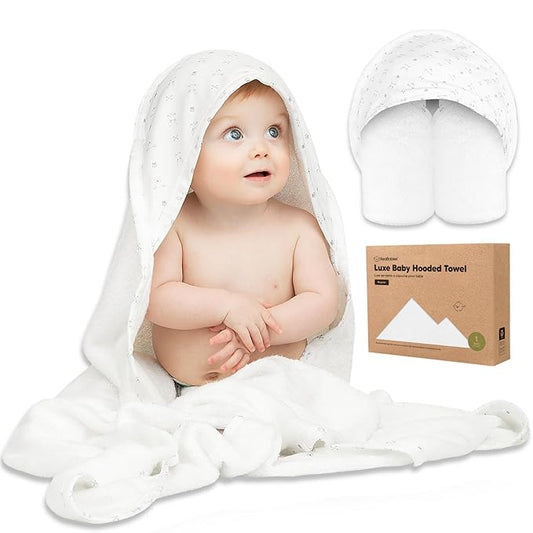 KeaBabies Hooded Baby Towel for Newborn - Viscose Derived from Bamboo Large Baby Bath Towels with Hood for Boys, Girls, Toddler, Extra Absorbent & Soft Newborn Bath Essentials (KeaStory)